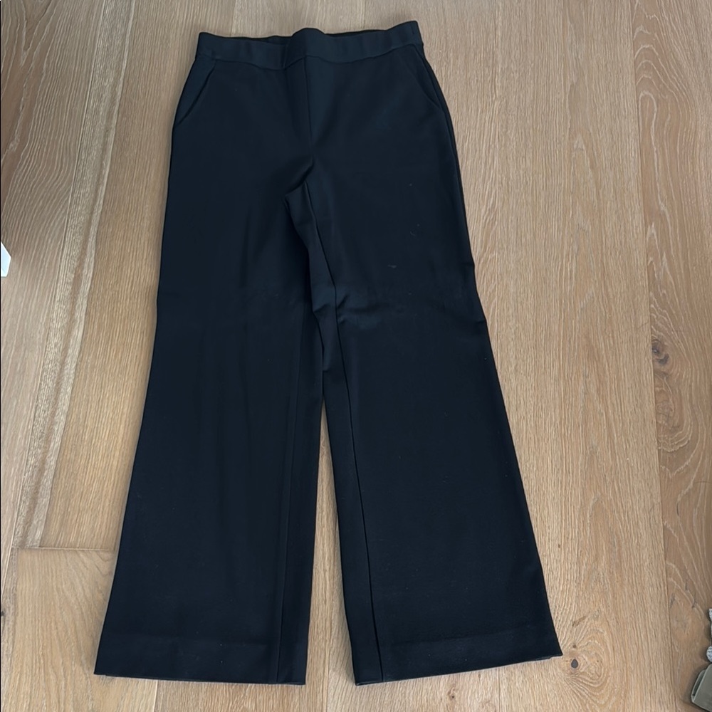 Theory Black pull on wide leg Trousers